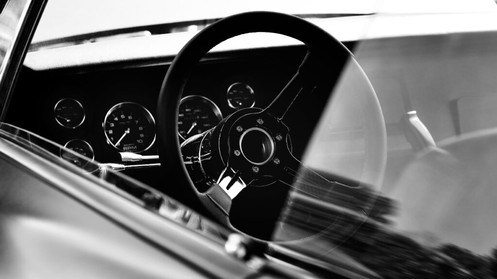 vintage car steering wheel
